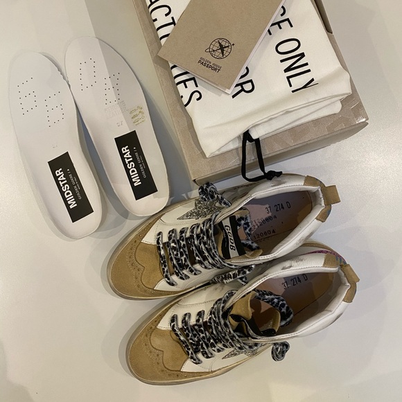 Golden Goose Mid Star White/Cappuccino/Purple NIB - Picture 10 of 11